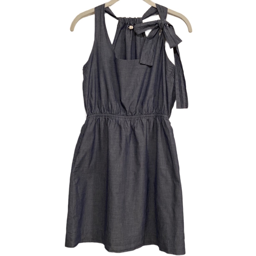 J. Crew Hampton’s Sash Tie Blue Chambray Mini Dress | Size SMALL